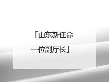 山东新任命一位副厅长