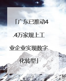 广东已推动4.4万家规上工业企业实现数字化转型