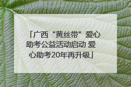 广西“黄丝带”爱心助考公益活动启动 爱心助考20年再升级