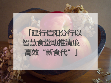 建行信阳分行以智慧食堂助推清廉高效“新食代”