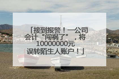 接到报警！一公司会计“闯祸了”，将10000000元误转陌生人账户！