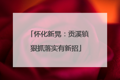 怀化新晃：贡溪镇狠抓落实有新招
