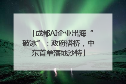 成都AI企业出海“破冰”：政府搭桥，中东首单落地沙特
