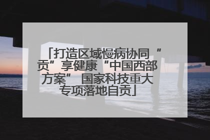 打造区域慢病协同“贡”享健康“中国西部方案” 国家科技重大专项落地自贡
