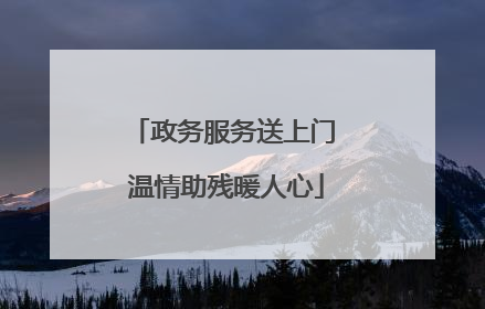 政务服务送上门 温情助残暖人心