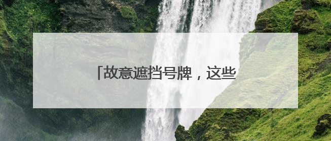 故意遮挡号牌，这些货车被“点名”！