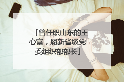 曾任职山东的王心富，履新省级党委组织部部长