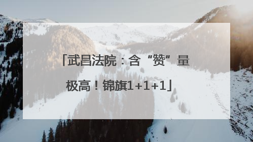 武昌法院：含“赞”量极高！锦旗1+1+1