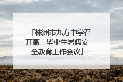 株洲市九方中学召开高三毕业生暑假安全教育工作会议