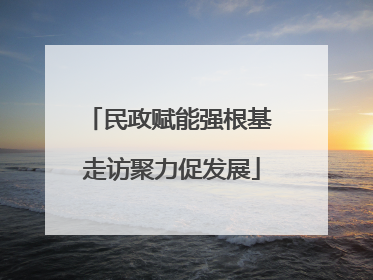 民政赋能强根基 走访聚力促发展