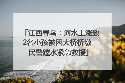 江西寻乌：河水上涨致2名小孩被困大桥桥墩 民警蹚水紧急救援