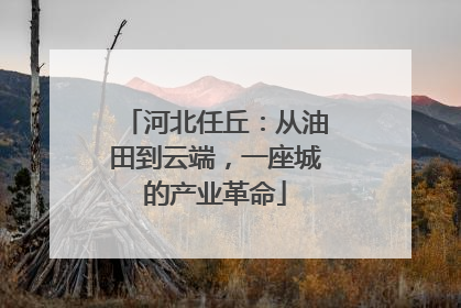 河北任丘：从油田到云端，一座城的产业革命