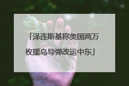 泽连斯基称美国两万枚援乌导弹改运中东