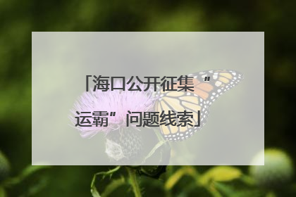 海口公开征集“运霸”问题线索