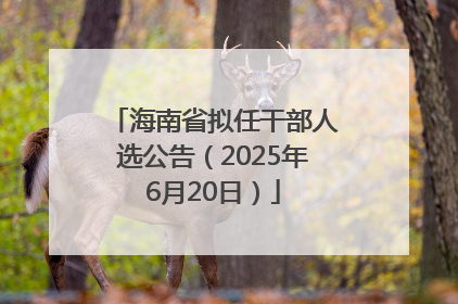 海南省拟任干部人选公告（2025年6月20日）
