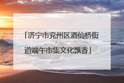 济宁市兖州区酒仙桥街道端午市集文化飘香