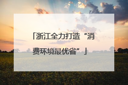 浙江全力打造“消费环境最优省”