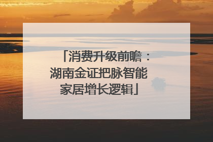 消费升级前瞻：湖南金证把脉智能家居增长逻辑