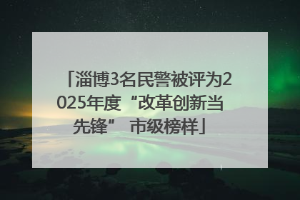 淄博3名民警被评为2025年度“改革创新当先锋” 市级榜样