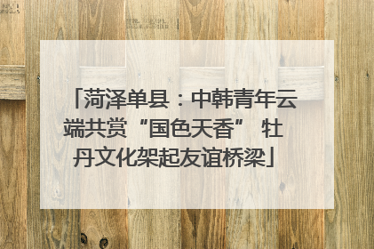 菏泽单县：中韩青年云端共赏“国色天香” 牡丹文化架起友谊桥梁