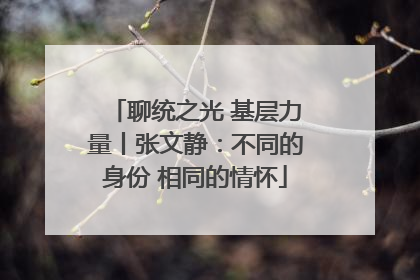聊统之光 基层力量丨张文静：不同的身份 相同的情怀