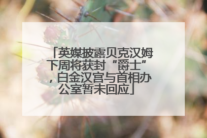 英媒披露贝克汉姆下周将获封“爵士”，白金汉宫与首相办公室暂未回应