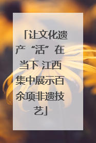 让文化遗产“活”在当下 江西集中展示百余项非遗技艺