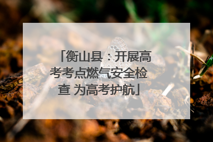 衡山县：开展高考考点燃气安全检查 为高考护航