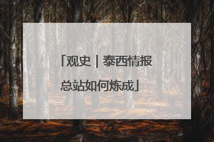 观史｜泰西情报总站如何炼成