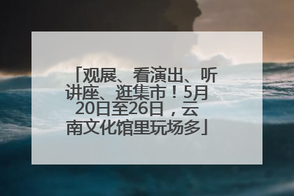 观展、看演出、听讲座、逛集市！5月20日至26日，云南文化馆里玩场多