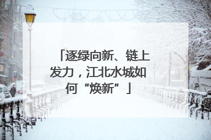 逐绿向新、链上发力，江北水城如何“焕新”