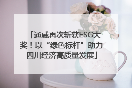 通威再次斩获ESG大奖！以“绿色标杆”助力四川经济高质量发展
