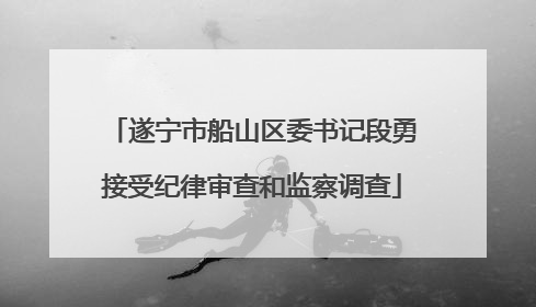 遂宁市船山区委书记段勇接受纪律审查和监察调查