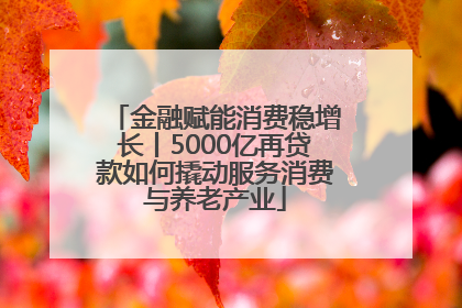 金融赋能消费稳增长丨5000亿再贷款如何撬动服务消费与养老产业