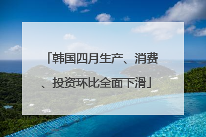 韩国四月生产、消费、投资环比全面下滑
