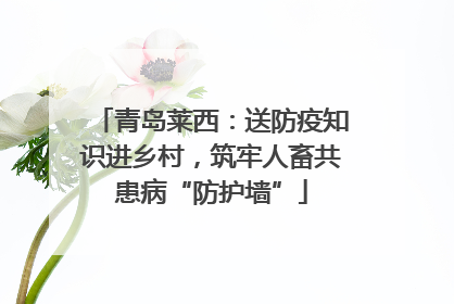 青岛莱西：送防疫知识进乡村，筑牢人畜共患病“防护墙”