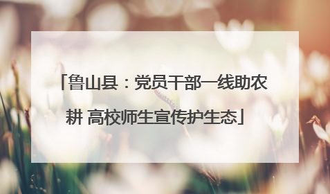 鲁山县：党员干部一线助农耕 高校师生宣传护生态