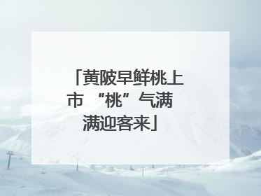 黄陂早鲜桃上市 “桃”气满满迎客来