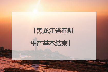 黑龙江省春耕生产基本结束