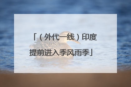 （外代一线）印度提前进入季风雨季