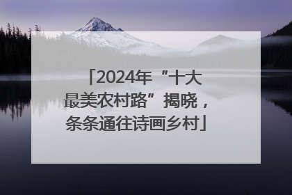 2024年“十大最美农村路”揭晓，条条通往诗画乡村