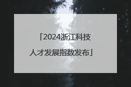 2024浙江科技人才发展指数发布