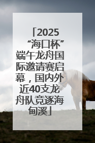 2025“海口杯”端午龙舟国际邀请赛启幕，国内外近40支龙舟队竞逐海甸溪
