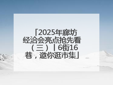 2025年廊坊经洽会亮点抢先看（三）丨6街16巷，邀你逛市集