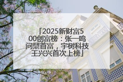 2025新财富500创富榜：张一鸣问鼎首富，宇树科技王兴兴首次上榜
