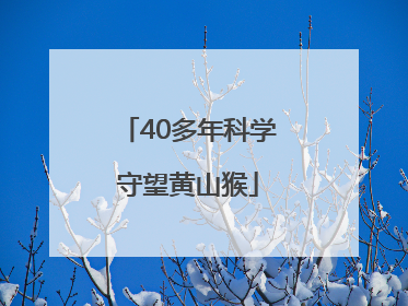 40多年科学守望黄山猴
