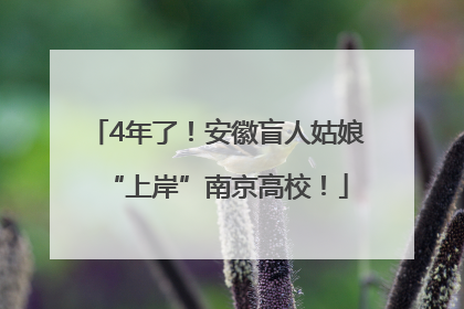 4年了！安徽盲人姑娘“上岸”南京高校！